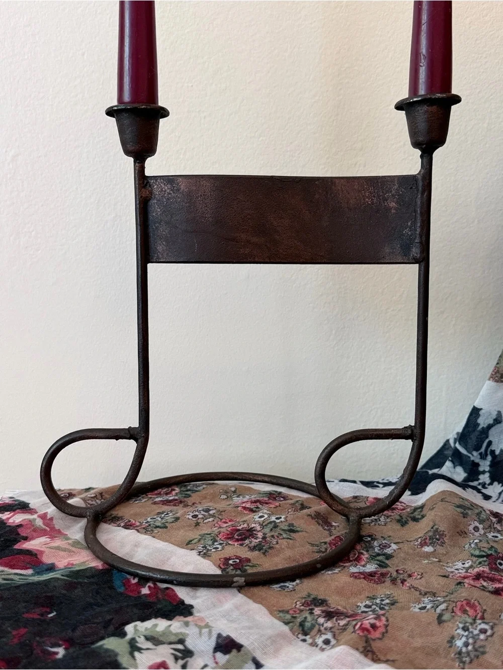 Gothic Music Note Candle Holder Brooding Iron Candelabra Decor
